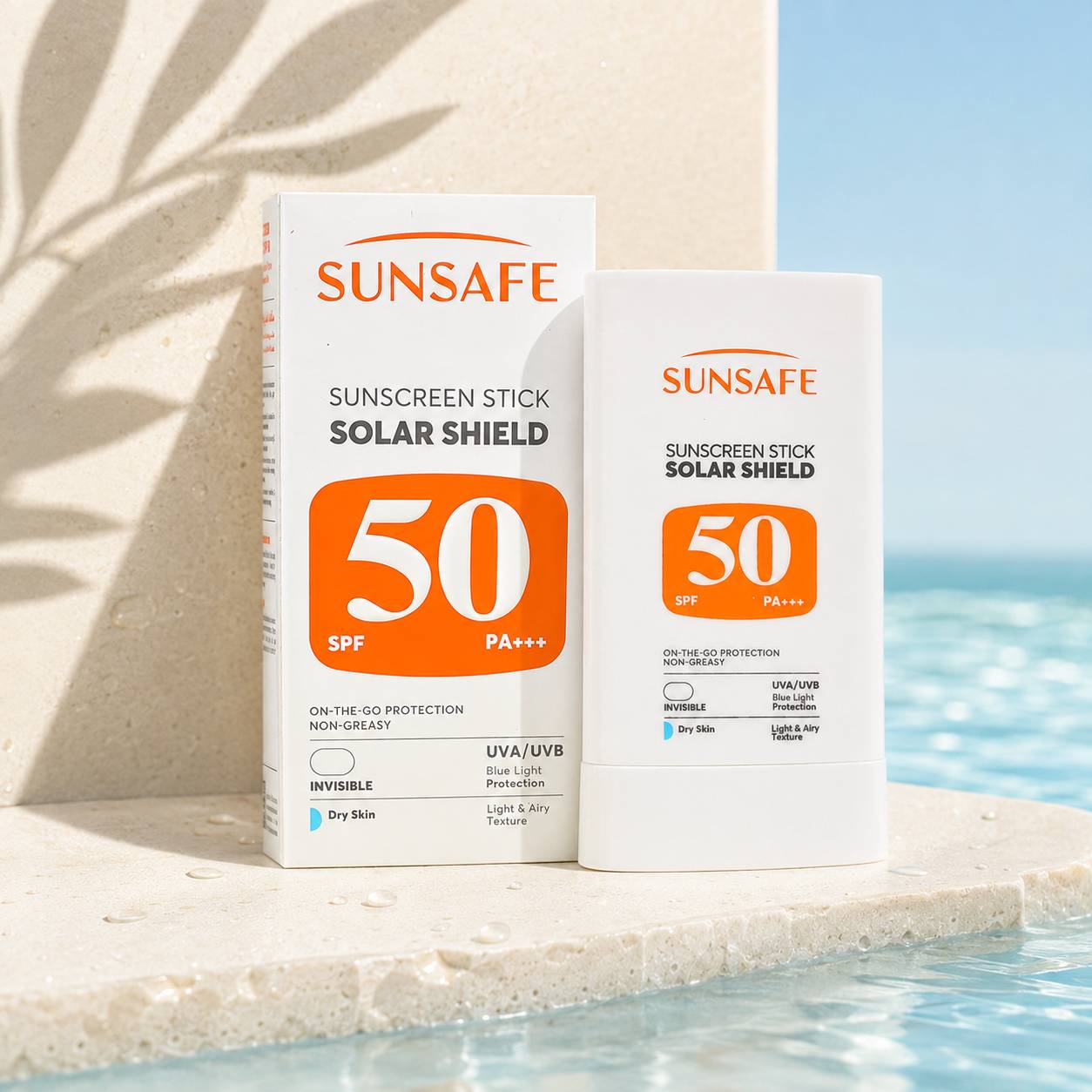 فلوئید ضد آفتاب بیرنگ صورت و بدن سان سیف SPF 50 مدل Solar محافظ در برابر اشعه UVA و UVB مناسب برای پوست حساس و چرب حجم 50 میلیلیتر