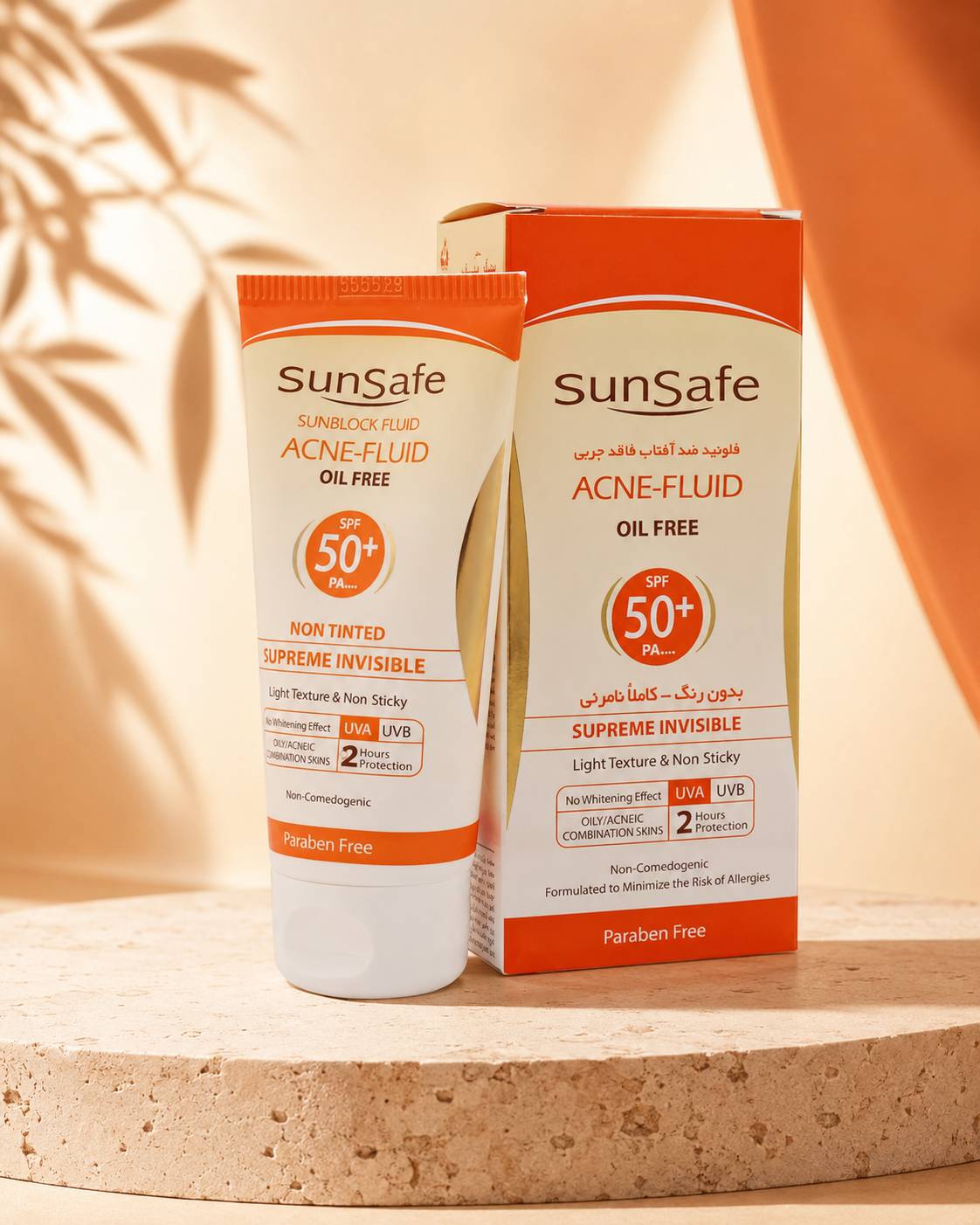 فلوئید ضد آفتاب سان سیف بدون رنگ و کاملا نامرئی دارای SPF50 حجم 50 گرم