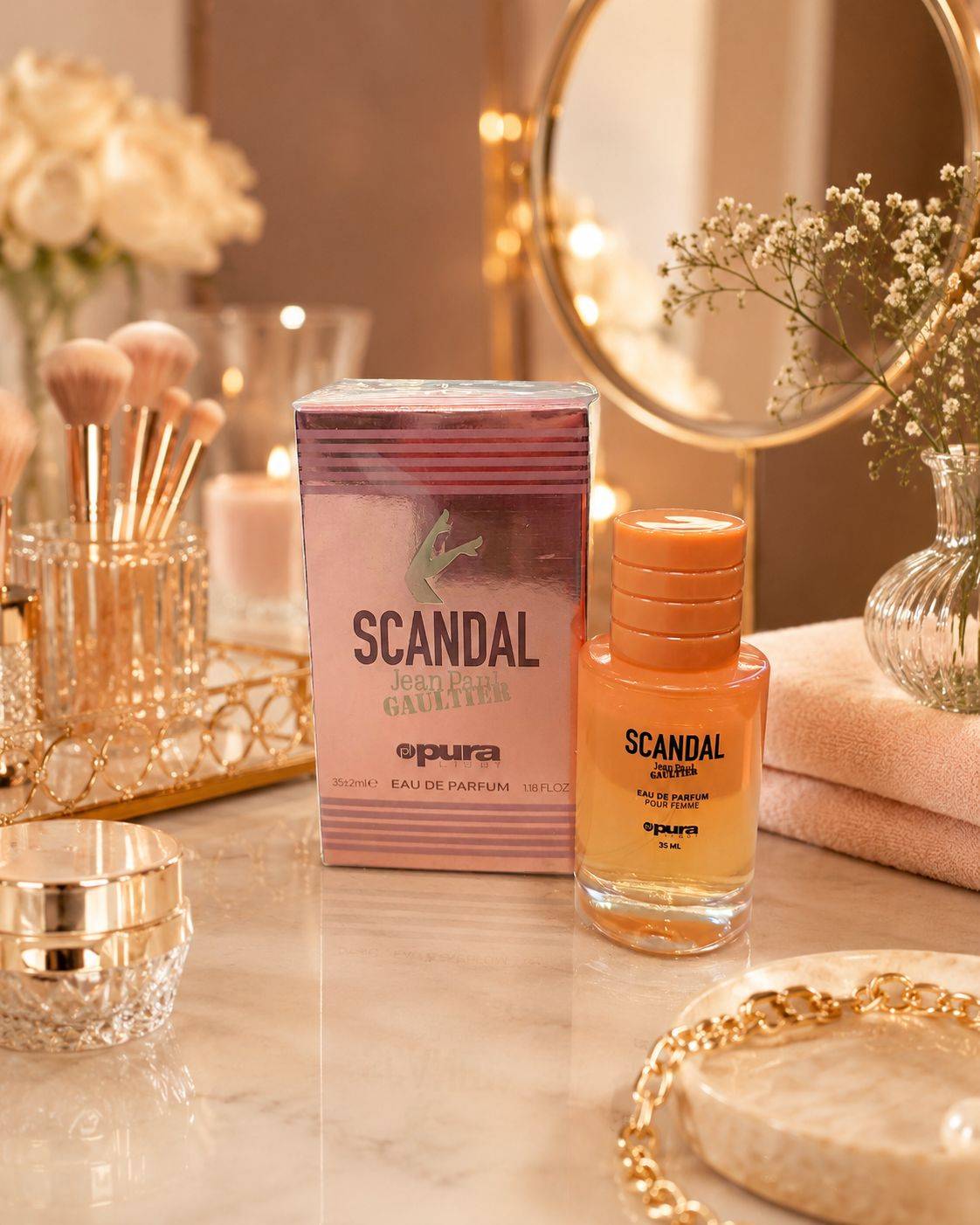 ادکلن pura رایحه scandal حجم 37 میلی لیتر