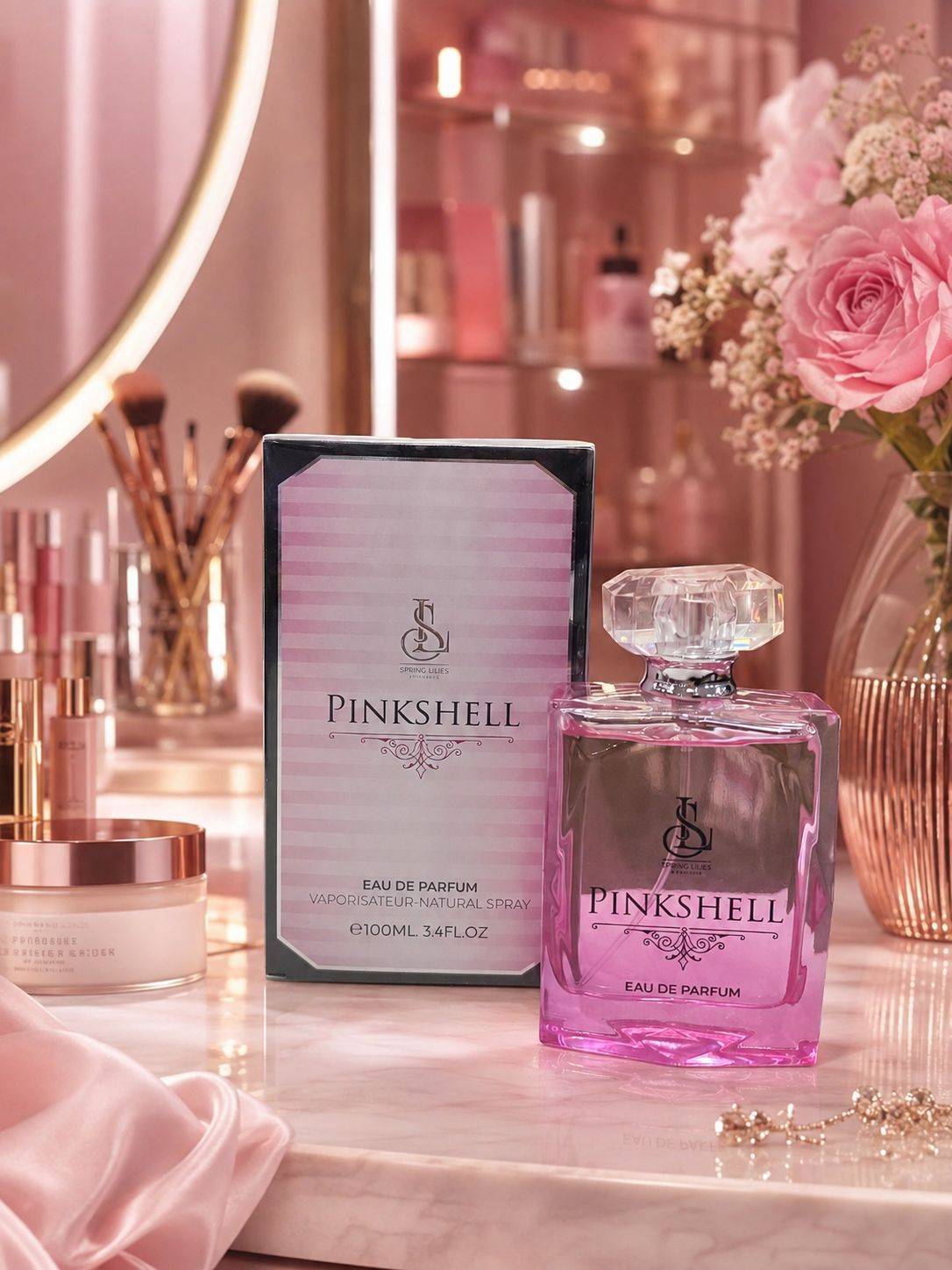 ادکلن اسپرینگ لیلیز رایحه pinkshell حجم 100 میلی لیتر