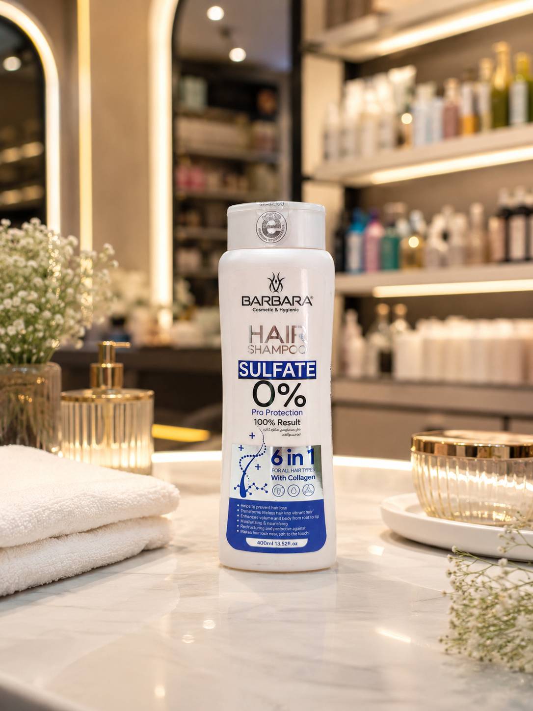 شامپو بدون سولفات حاوی کلاژن هیدرولیز شده مدل پرو پروتکشن 400میل باربارا
