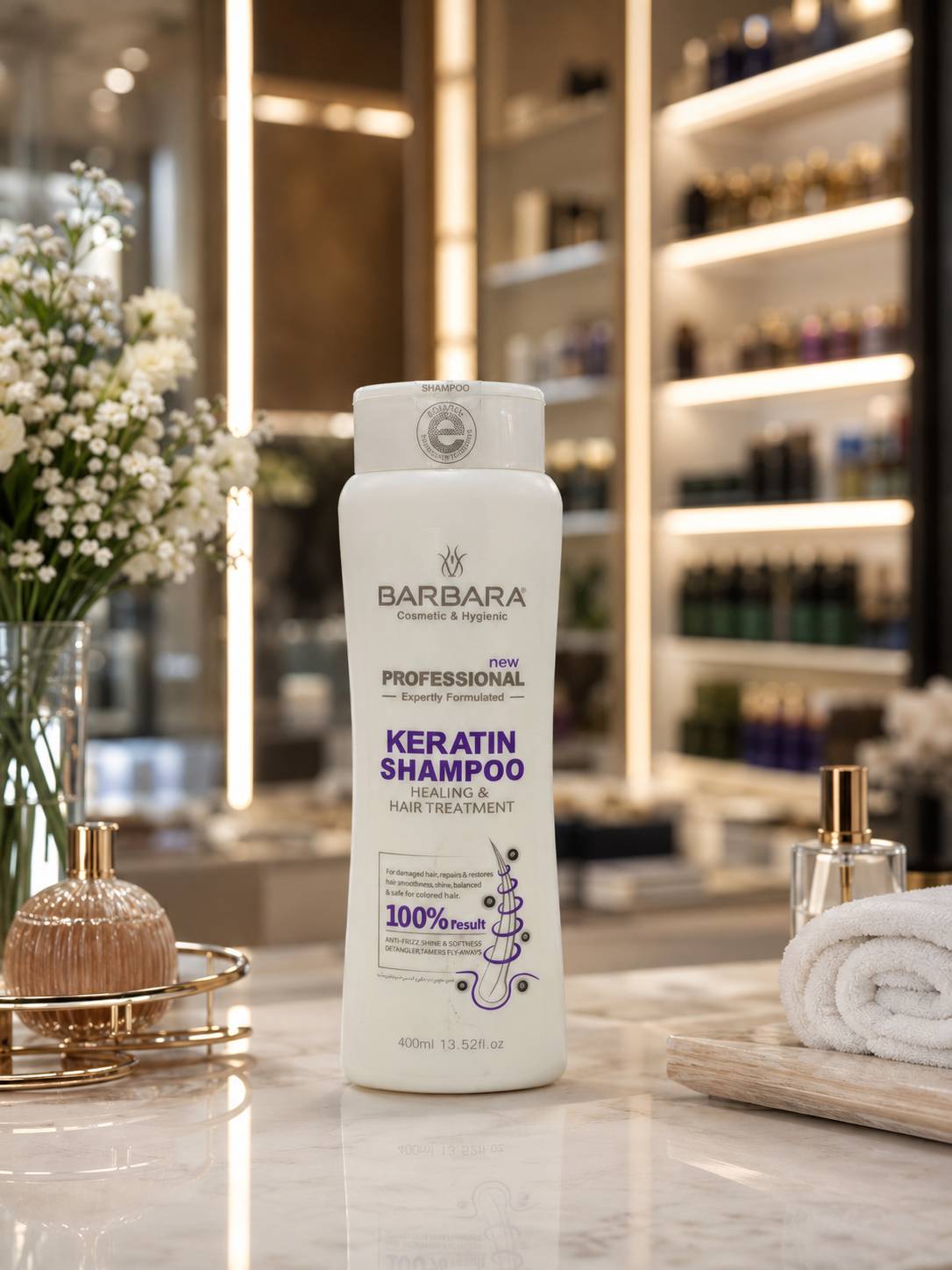 شامپو مو باربارا مدل KERATIN THERAPY حجم 400 میلی لیتر