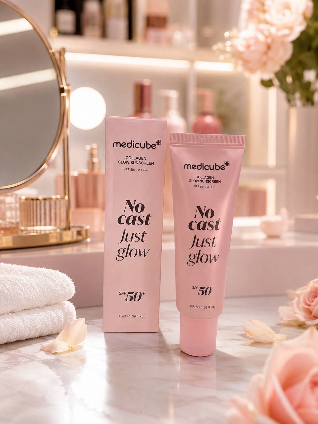ضدآفتاب مدیکوب Medicube No Cast Just Glow SPF 50 حجم 50 میلی لیتر
