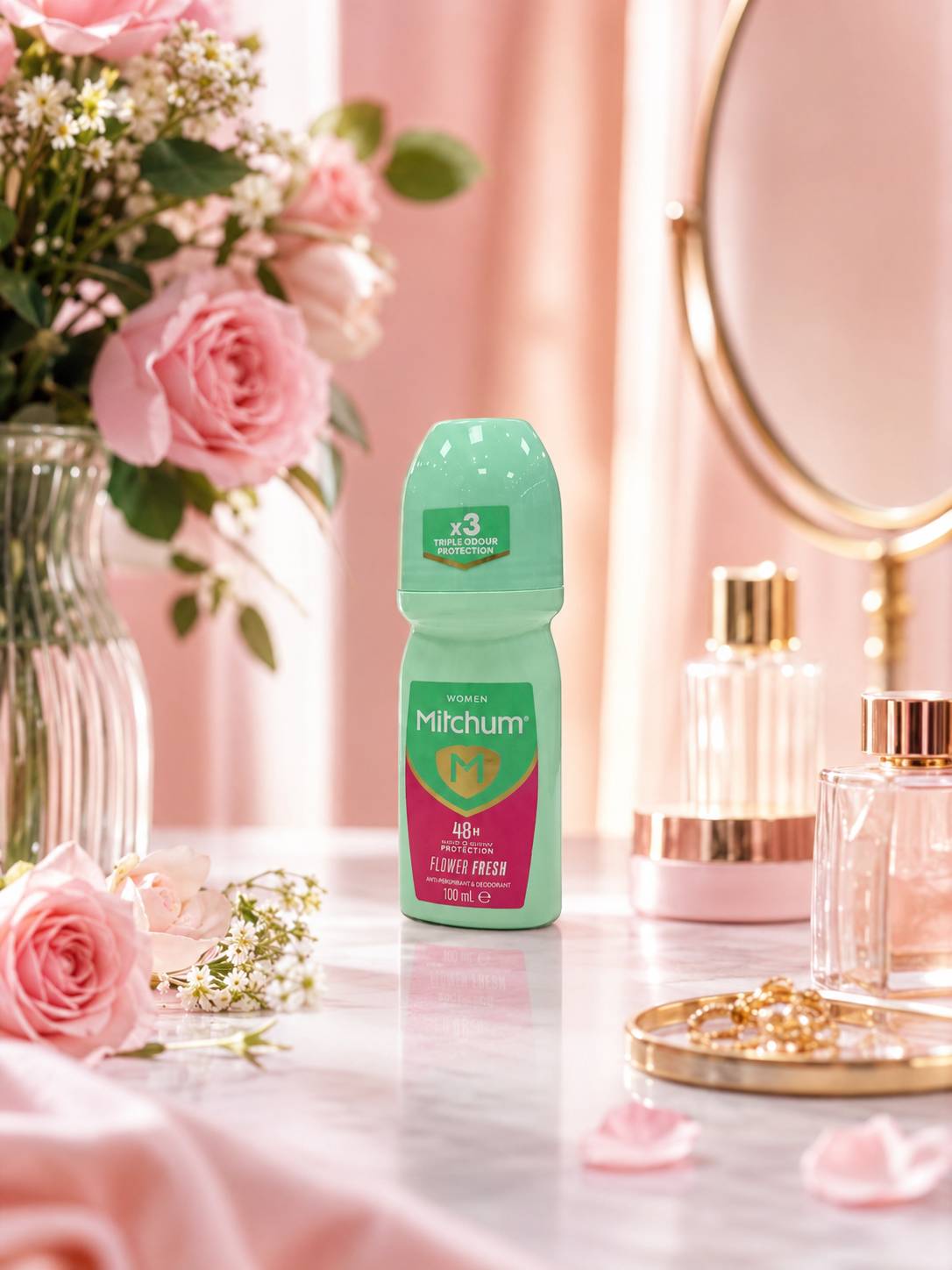 رول دئودورانت ضد تعريق زنانه 48 ساعته FLOWER FRESH ميچام 100 ميل