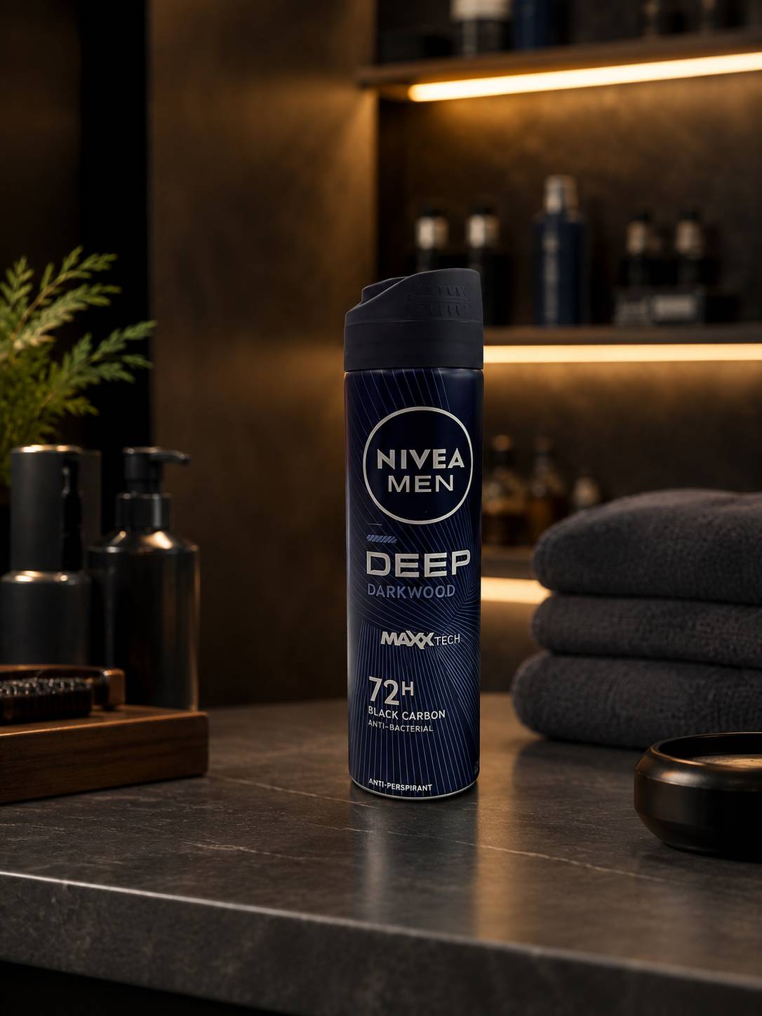 اسپری ضدتعریق مردانه نیوآ مدل 48H Deep Dark Wood حجم 200 میلیلیتر
