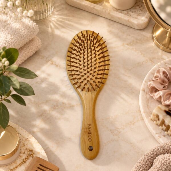 برس چوبی BAMBOO طرح بیضی