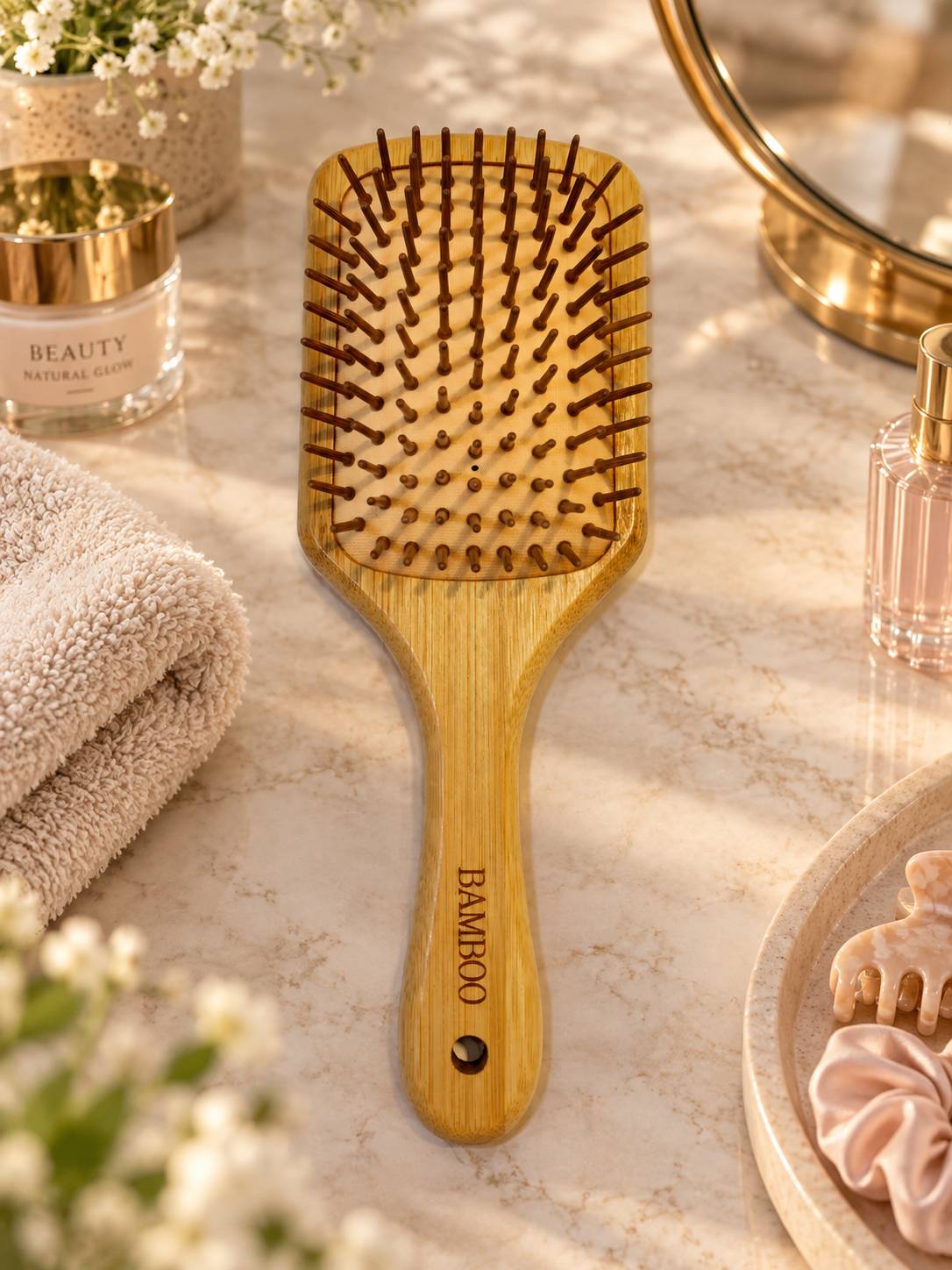 برس چوبی برند BAMBOO طرح مستطیل
