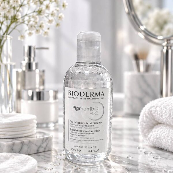 میسلار واتر ضد لک و روشن کننده بایودرما مدل PIGMENTBIO H2O حجم 250 میلی لیتر