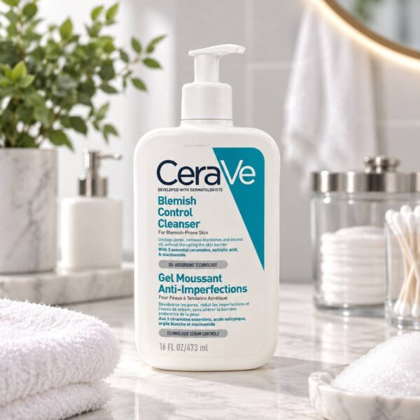 ژل شستشو و شوی ضدلک و ضدجوش صورت سراوی مدل Blemish Control حجم 473 میلی لیتر