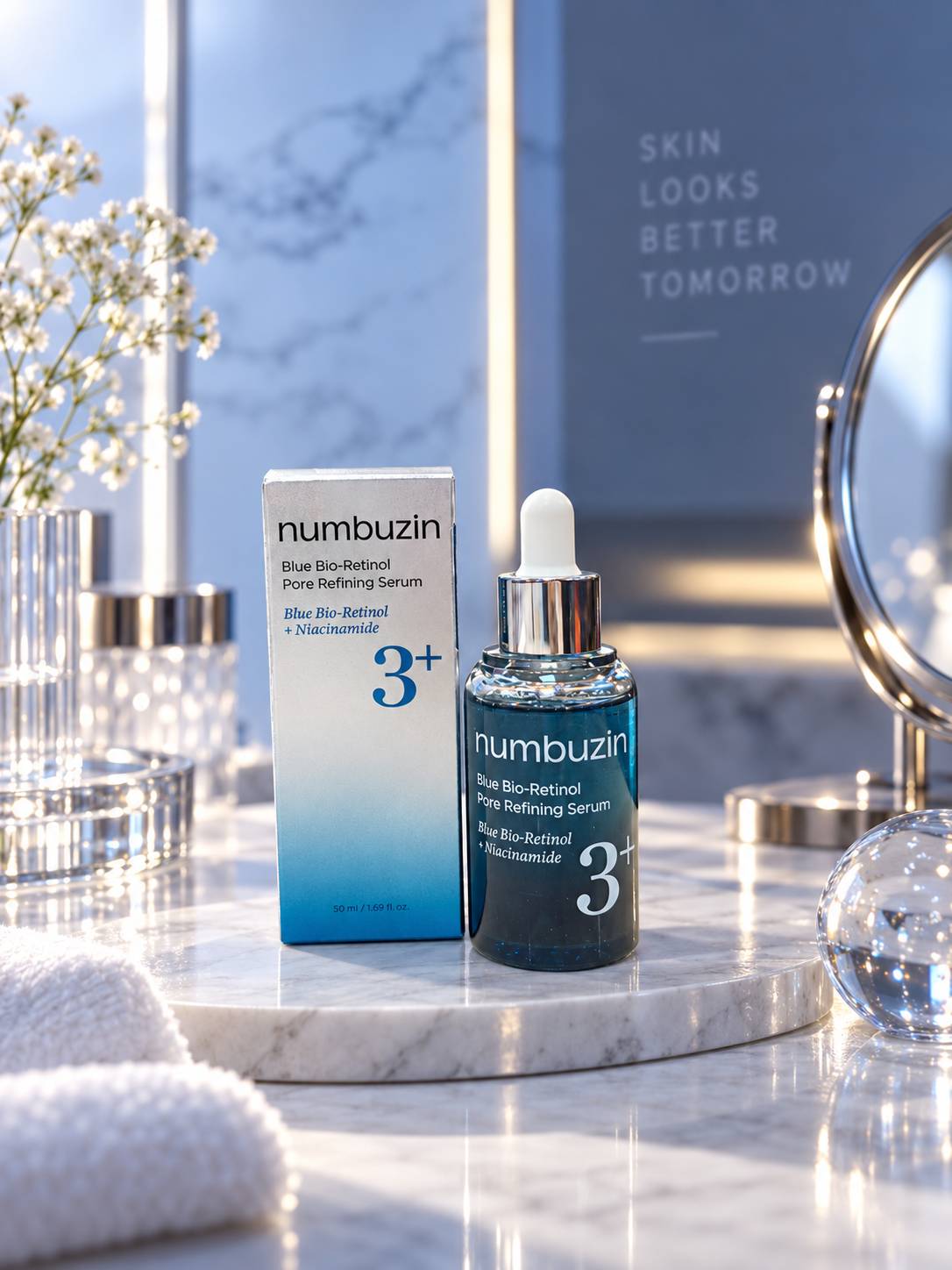 سرم رفع کننده منافذ پوست نامبوزین مدل BLUE BIO-RETINOL PORE REFINING حجم 30 میلیلیتر
