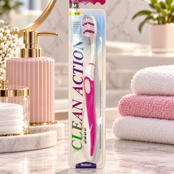 مسواک 2080 مدل Clean Action بدنه صورتی