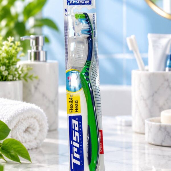 مسواک تریزا trisa مدل Flexible Head بدنه سبز