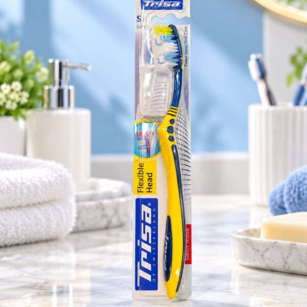 مسواک تریزا trisa مدل Flexible Head بدنه زرد