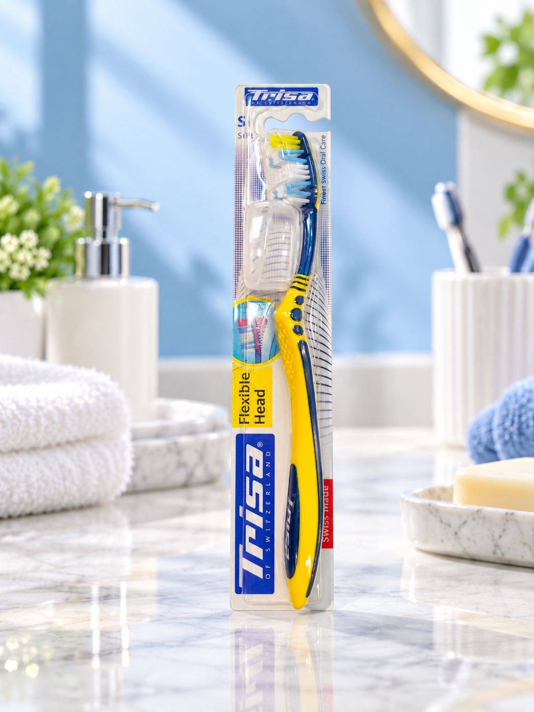 مسواک تریزا trisa مدل Flexible Head بدنه زرد